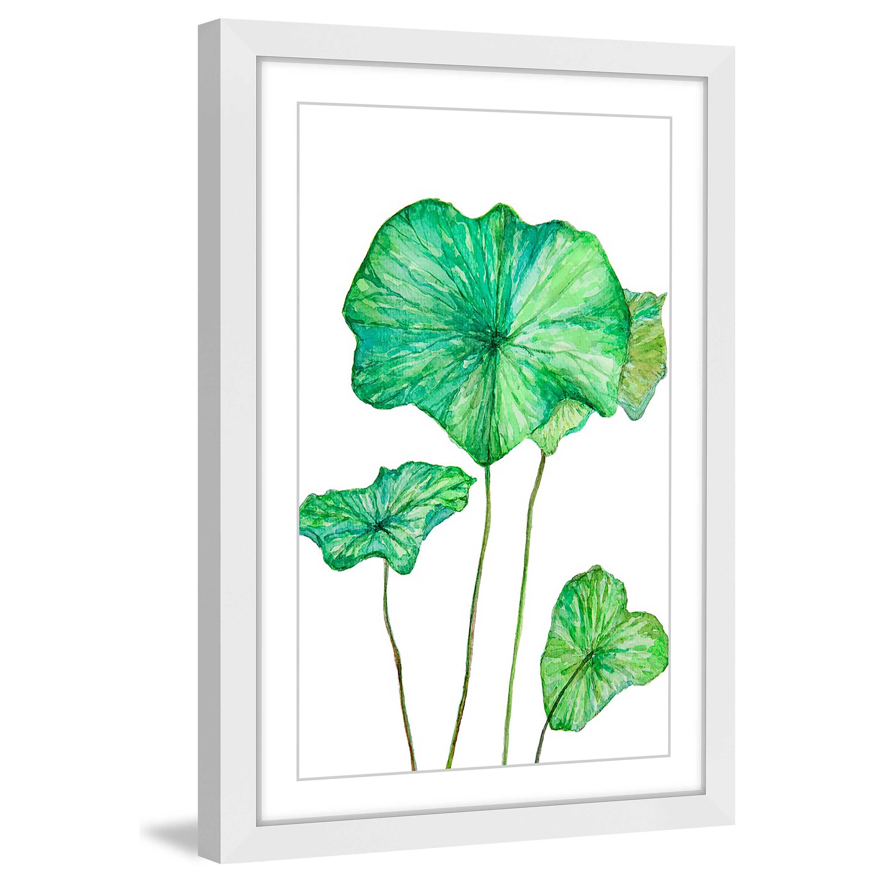 3000x3000 Shop Marmont Hill 'lotus Leaf' Framed Painting Print
