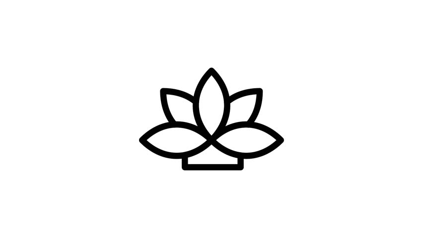 852x480 Lotus Flower Line Drawing Stock Video Footage