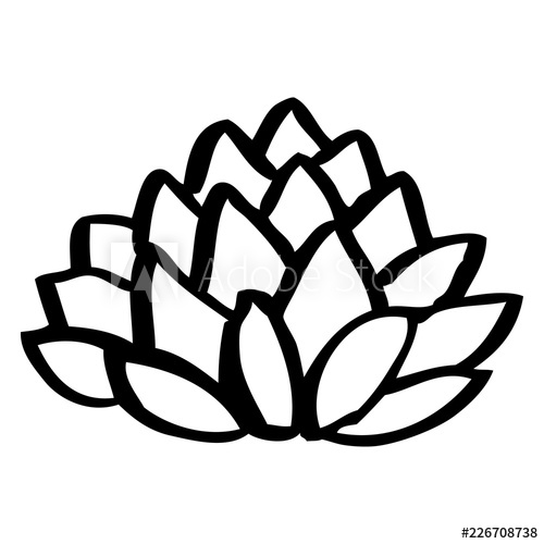 500x500 Line Drawing Cartoon Flowering Lotus