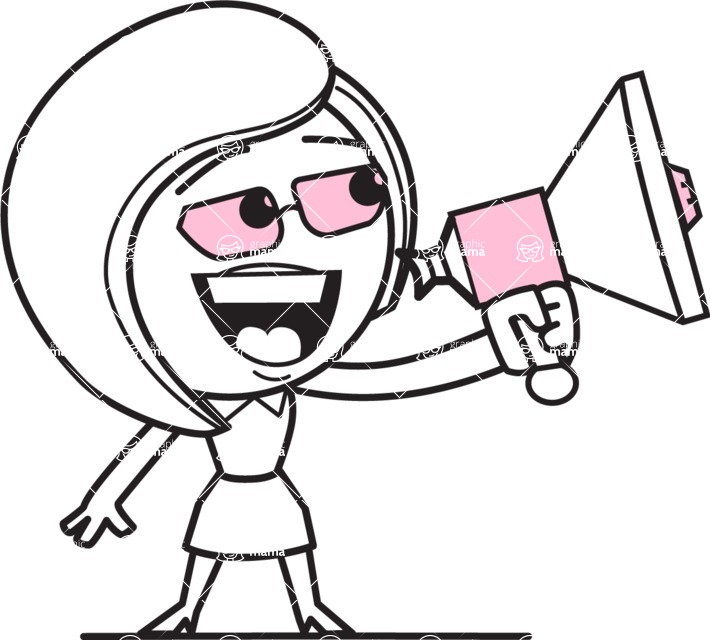 710x640 Flat Linear Business Woman Cartoon Vector Character Aka Val