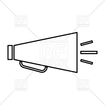 400x400 outline of retro loudspeaker vector image of objects