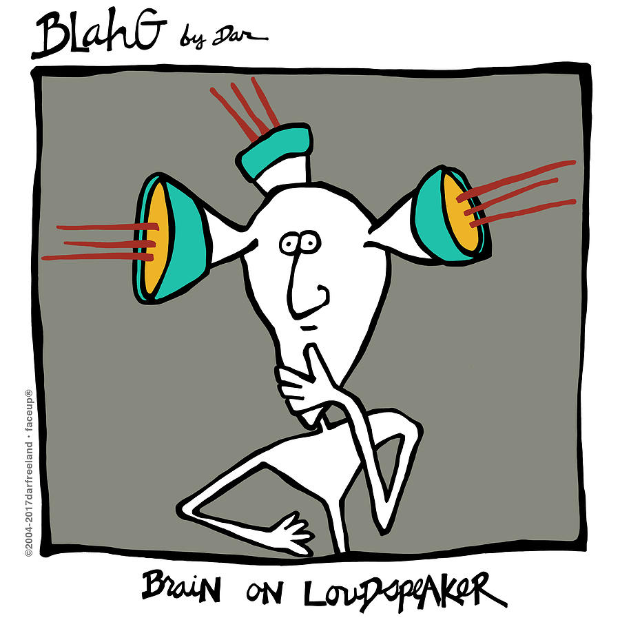 900x900 brain on loudspeaker drawing