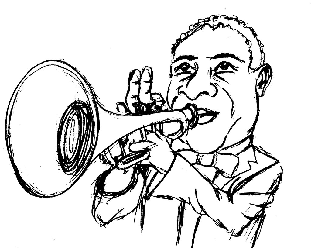 Louis Armstrong Drawing | Free download on ClipArtMag