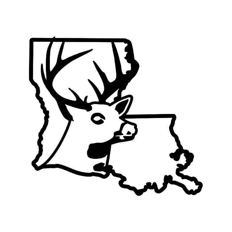 800x800 Louisiana State Deer Buck Hunting Vinyl Sticker