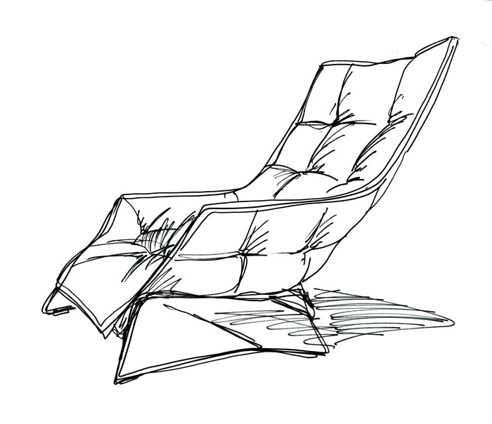 700x604 armchair drawing recliner chair for free download