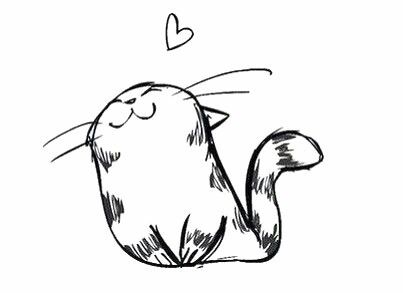 403x293 Black And White Cat Drawing Art Ideas In Cute Cat Drawing