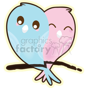 300x300 Lovebirds Cartoon Character Illustration Clipart Royalty Free