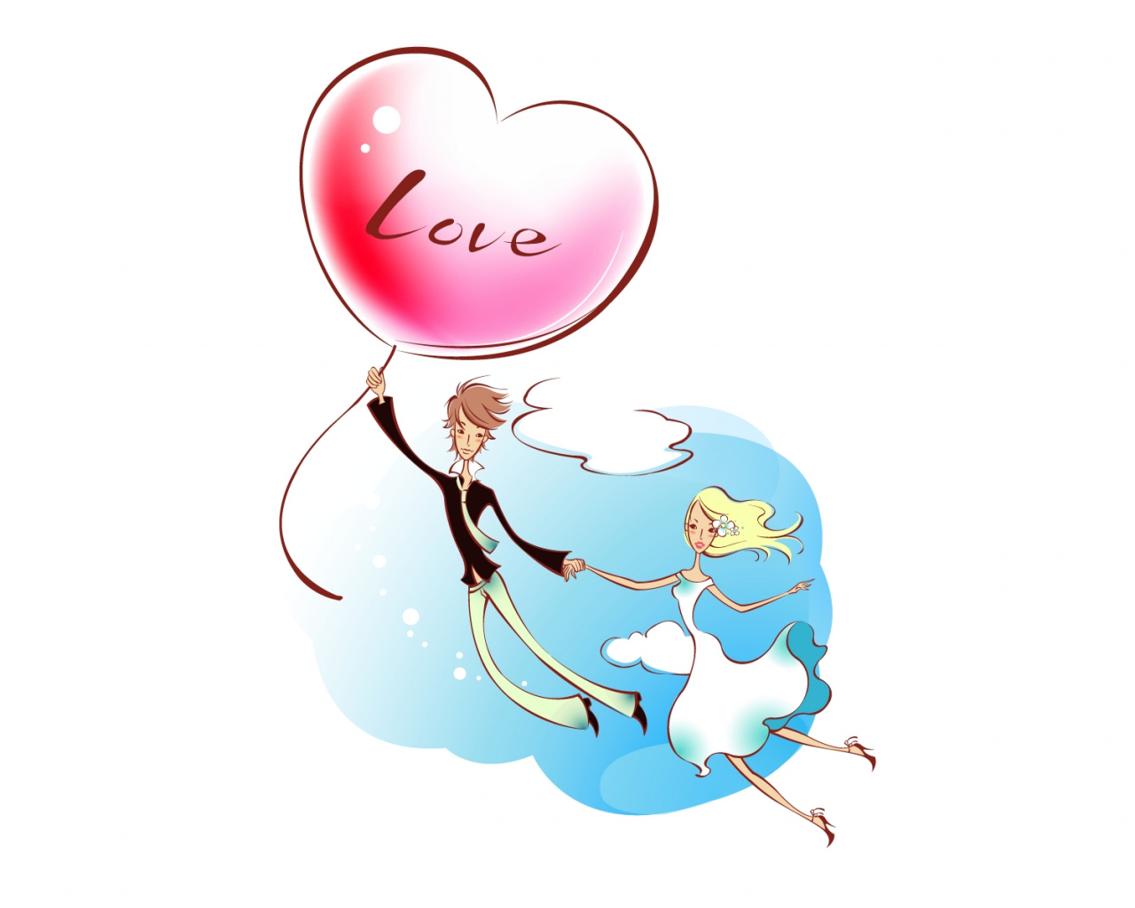 1280x1024 Heart, Love, Friendship, Drawing, Cartoon Wallpaper