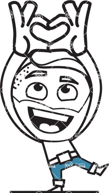 364x640 Black And White Hipster Cartoon Vector Character Aka Cade