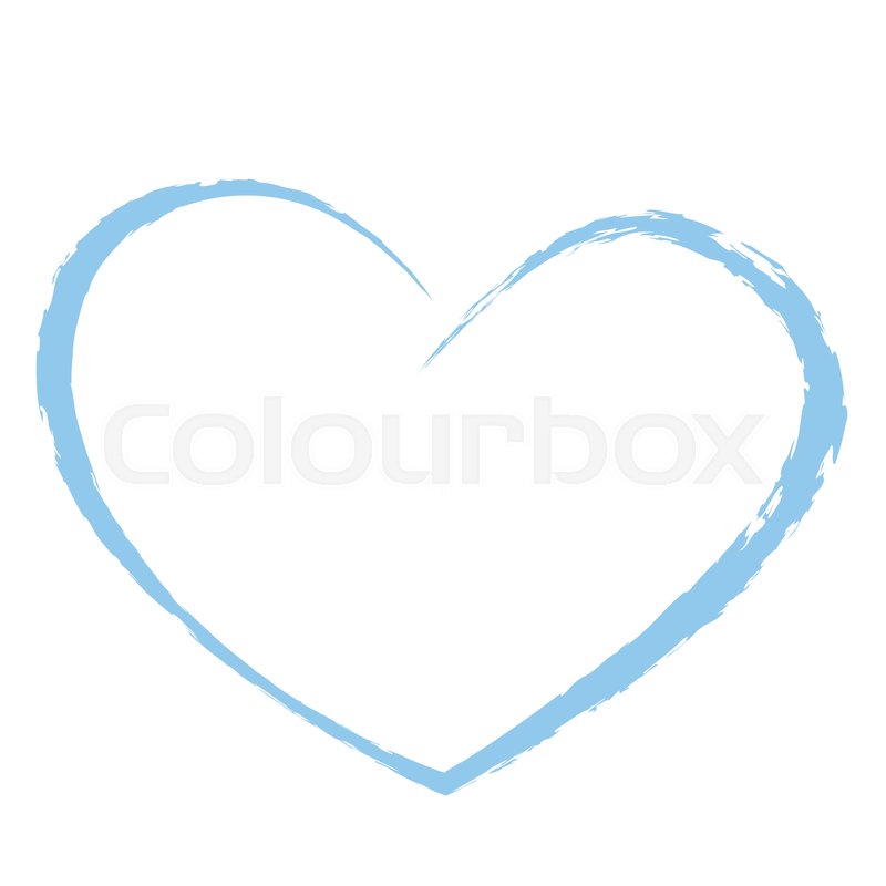 800x800 Blue Heart Drawing Love Valentine Stock Vector Colourbox
