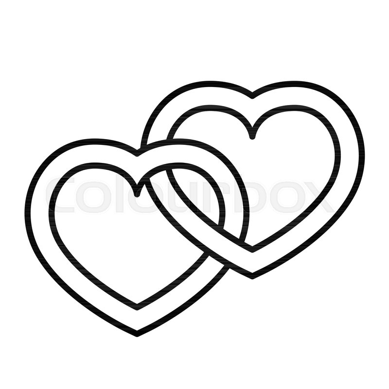 800x800 Love Thin Line Icon Connected Hearts Stock Vector Colourbox