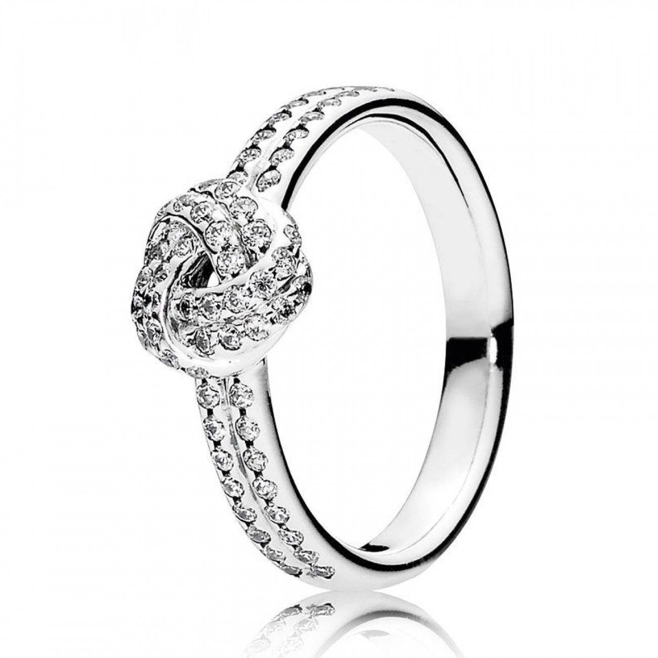 1300x1300 Sparkling Love Knot Ring, Clear Cz