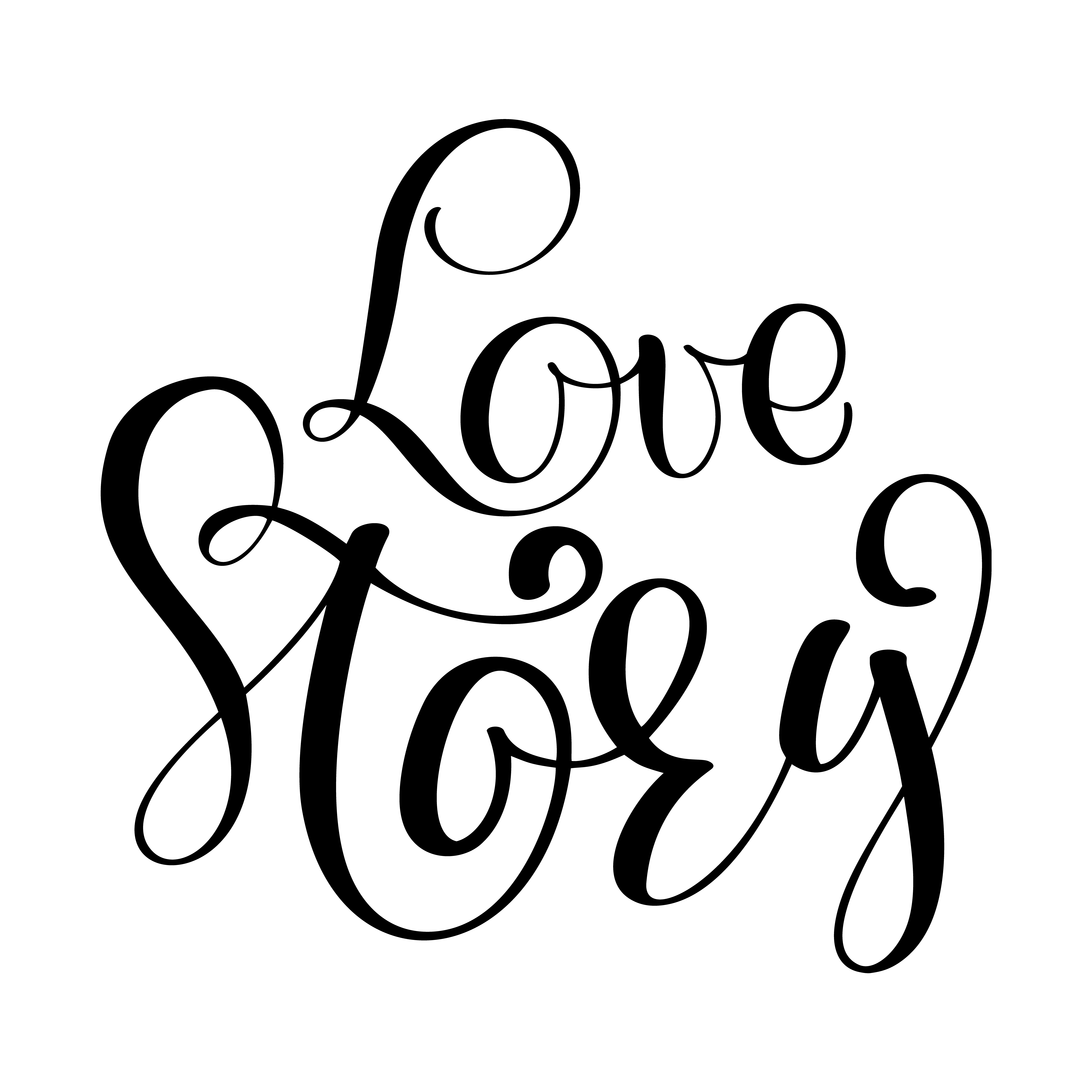 6578x6578 Words Love Story Vector Inspirational Wedding Quote Hand