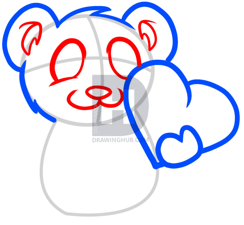 779x720 How To Draw A Valentines Bear, Valentine Bear, Step