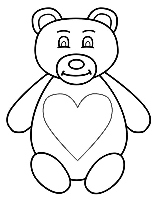 600x767 Teddy Bear Full Of Love Coloring