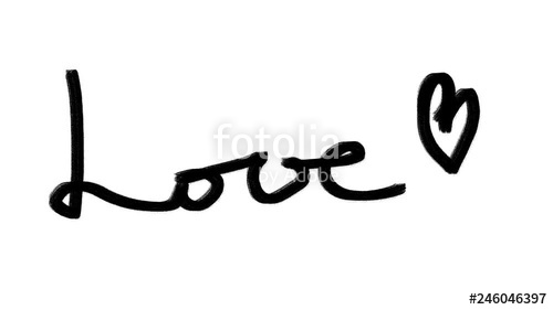 500x281 Hand Drawn Animation Of Love Word With A Cute Heart Cartoon