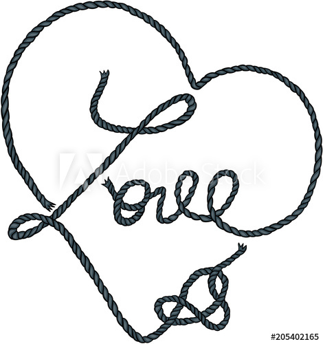 470x500 Heart Shapes And Word Love Made From Rope