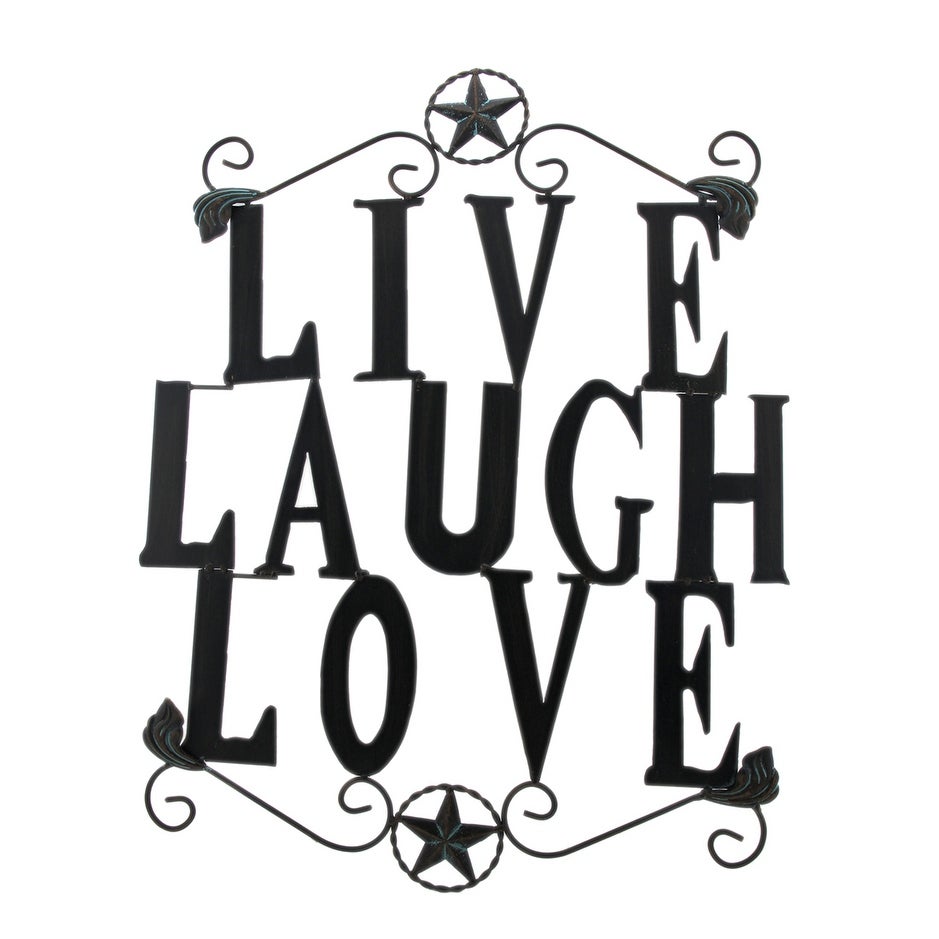 939x939 Shop Blackened Bronze Finish Live Laugh Love Metal Word Wall Art