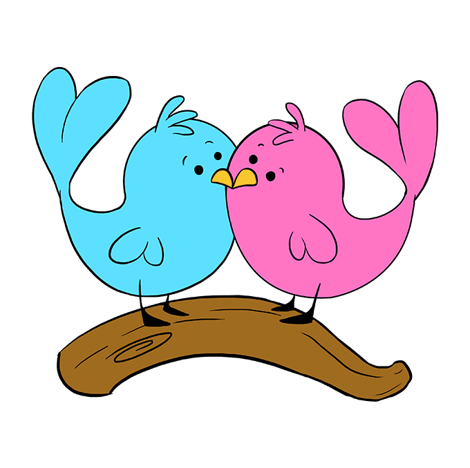 680x678 How To Draw Love Birds