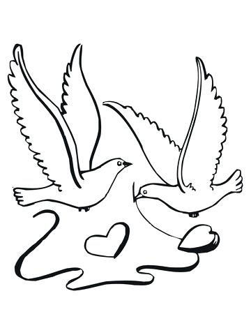 360x480 Coloring Pages Love Birds