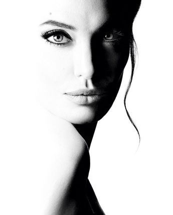345x430 High Key Photography Black And White Photo Angelina Jolie