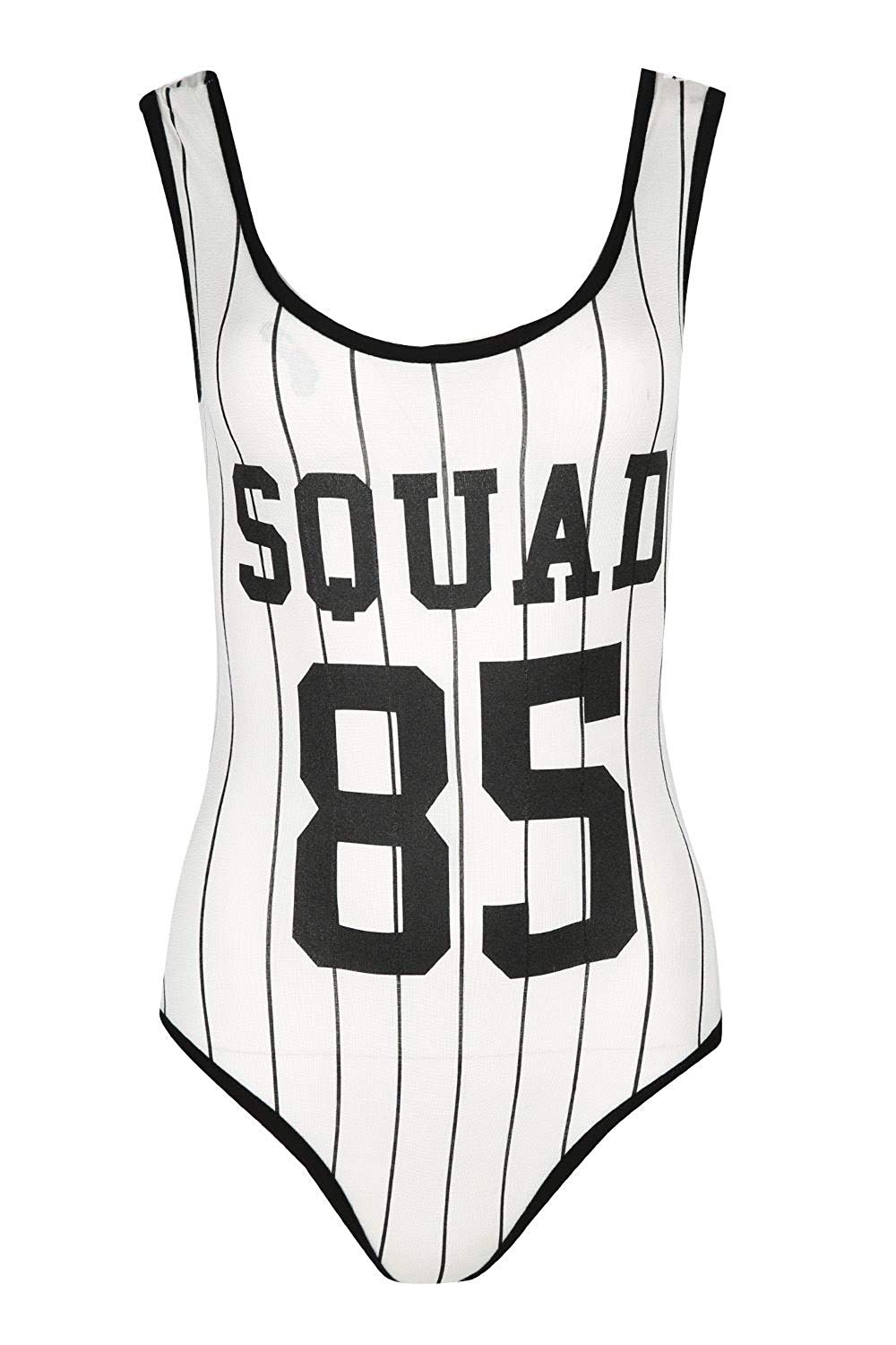 1000x1500 Womens Ladies Squad Contrast Edges Stripe Sleeveless Low Back