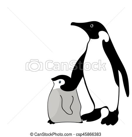 450x470 penguin symbol family loyalty animal vector illustration vector
