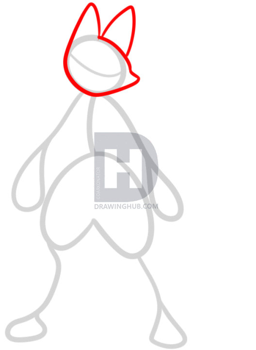 528x720 How To Draw Mega Lucario, Step