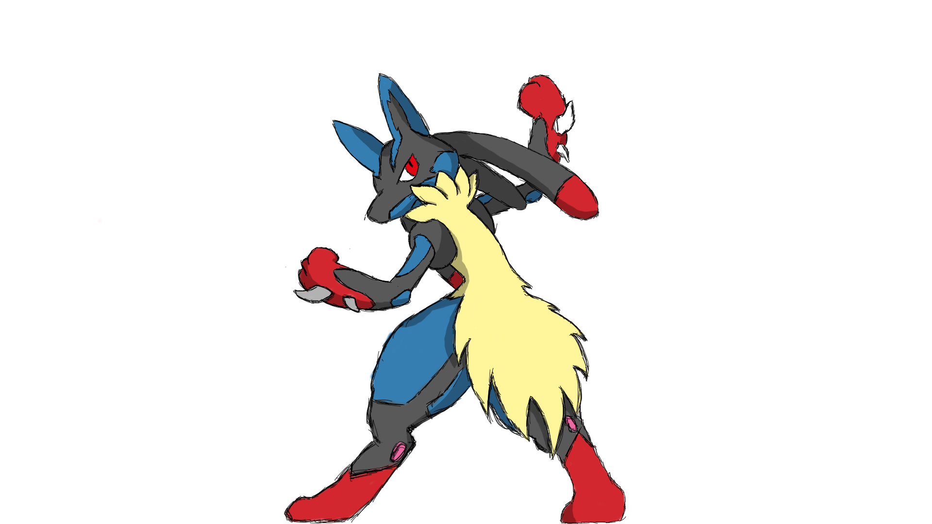 1920x1080 Selfmade Lucario Drawing