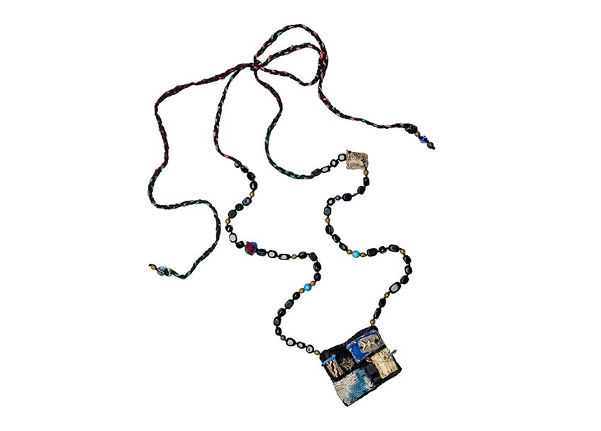 848x608 Onyx, Hematite And Handmade Fabric Elements Lucky Charm