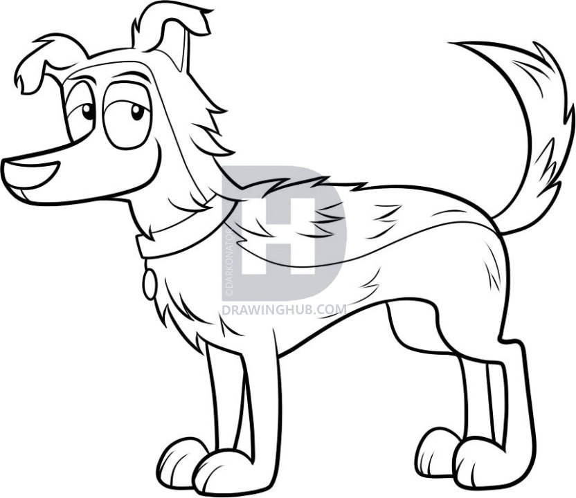 832x720 how to draw lucky, pound puppies, step