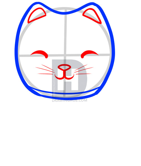 543x635 how to draw lucky cat, maneki neko, lucky cat, step