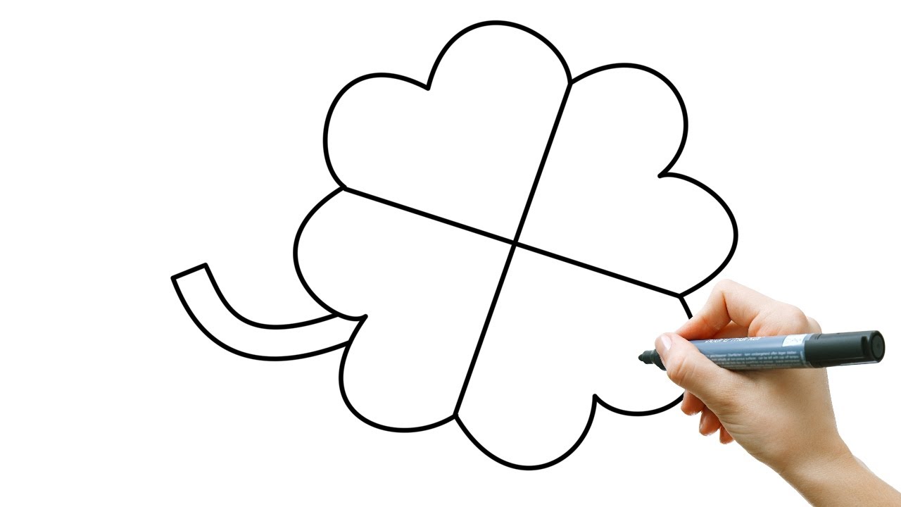 1280x720 Let's Draw A Four Leaf Lucky Clover