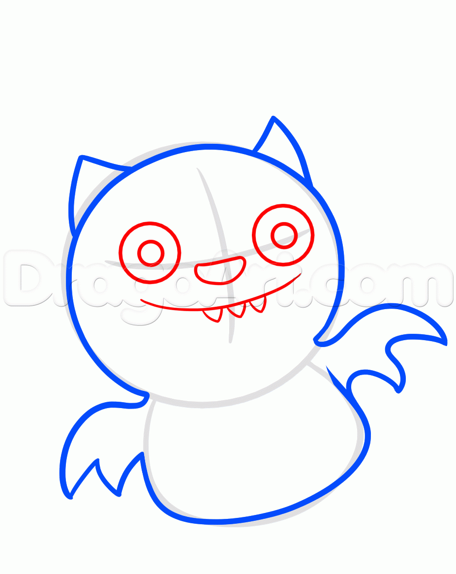 927x1166 Draw Lucky Bat From Uglydolls, Step