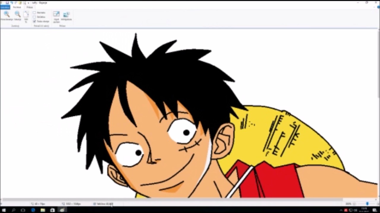 1280x720 Drawing Monkey D Luffy In Ms Paint One Piece