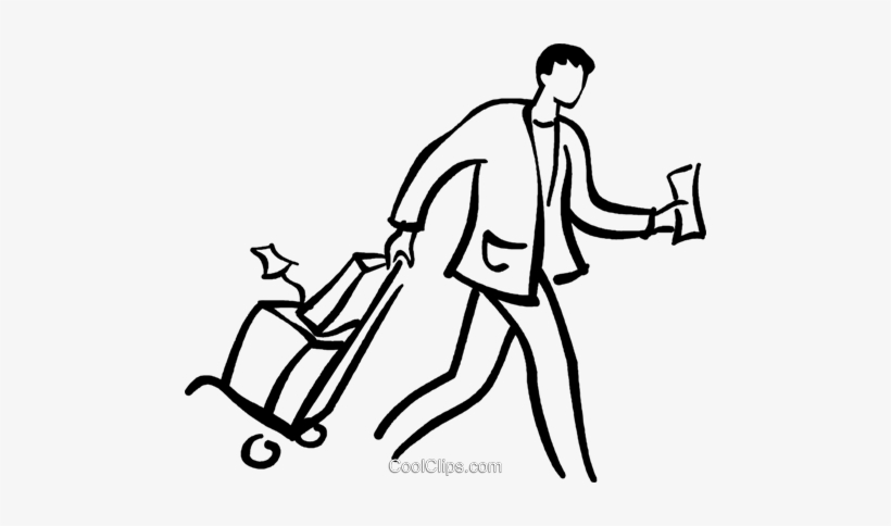 820x484 Man Walking With Luggage Royalty Free Vector Clip Art