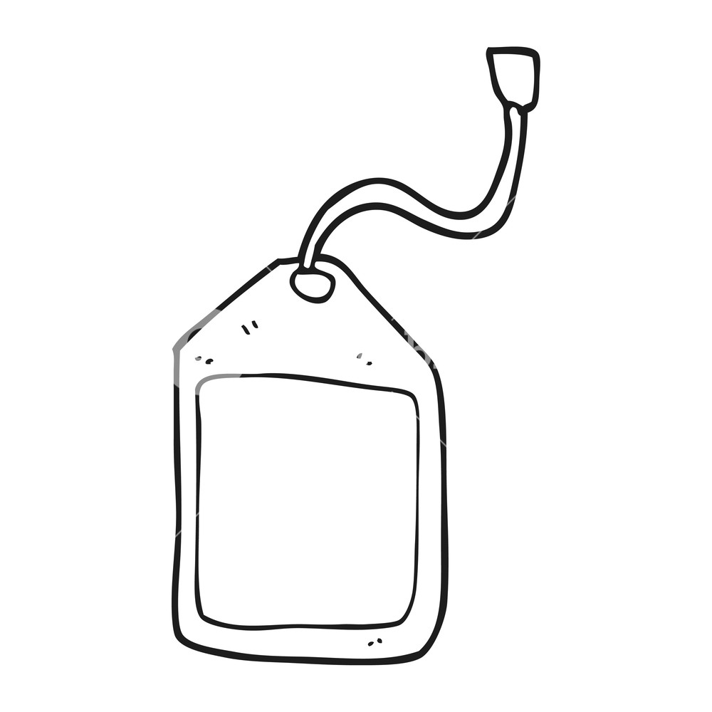 1000x1000 Freehand Drawn Black And White Cartoon Luggage Tag Royalty Free