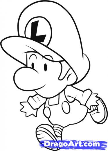 372x520 Step How To Draw Baby Luigi