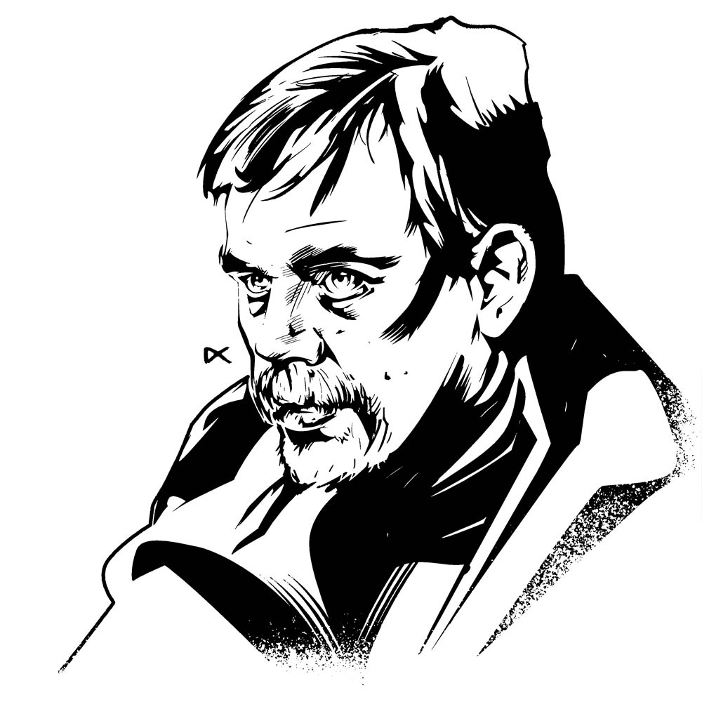 1000x1000 Jedi Master Luke Skywalker Dennis Calero Art