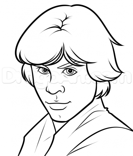 444x520 Learn Drawing Luke Skywalker Easy, Star Wars Characters, Draw Star