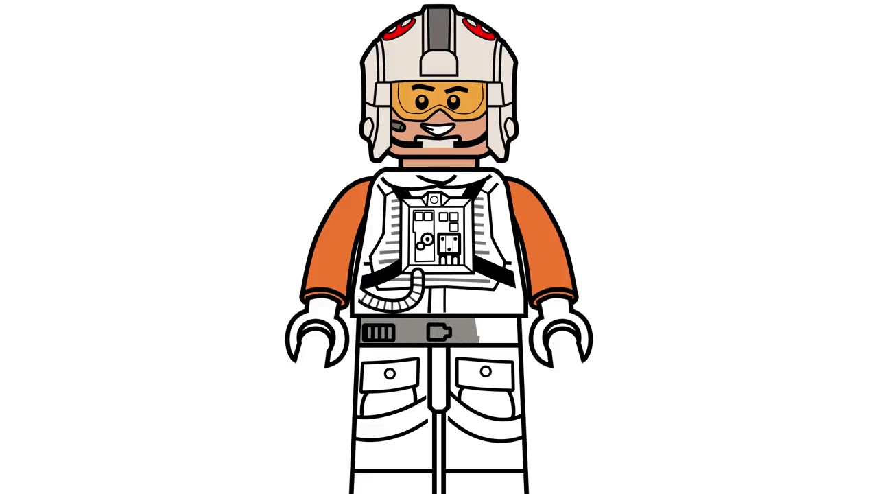1280x720 New How To Draw Lego Luke Skywalker Pilot From Star Wars Coloring
