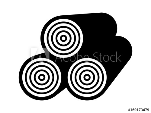 500x375 stack of timber lumber wood logs flat vector icon for apps