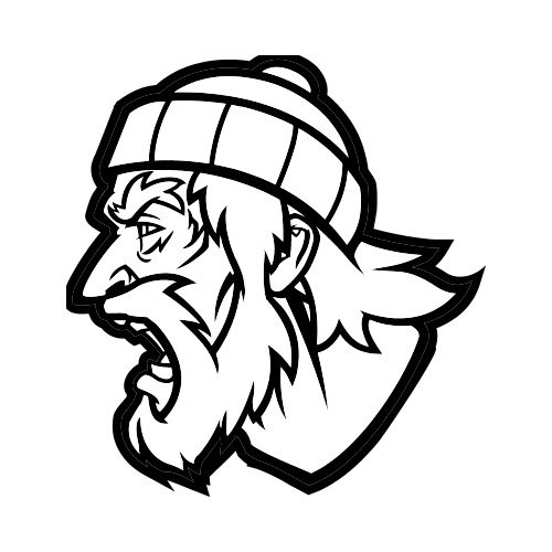 500x500 lumberjack side bw clip art
