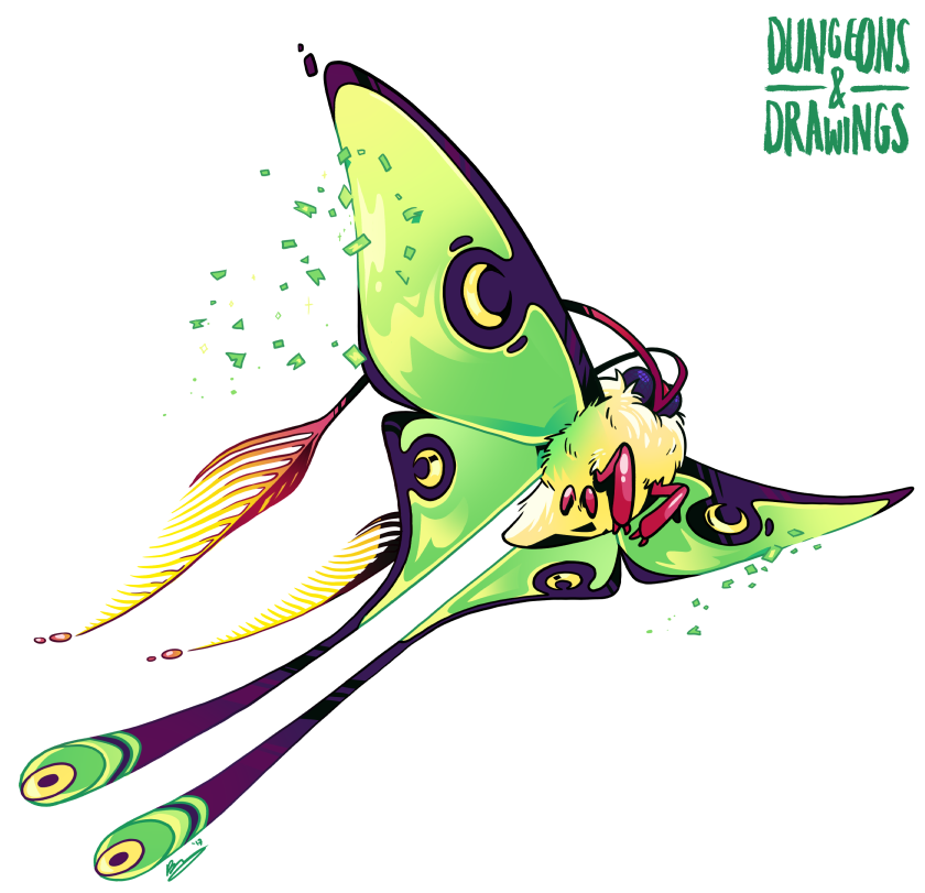 840x811 Dungeons And Drawings Luna Moth