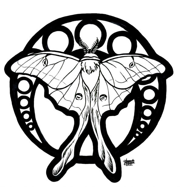600x619 Luna Moth Nouveau