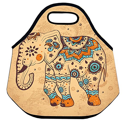 500x500 Estrellaw Lunch Bag, Indian Elephant Drawing Neoprene