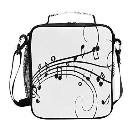 425x425 musical notes drawing lunch bag womens insulated lunch