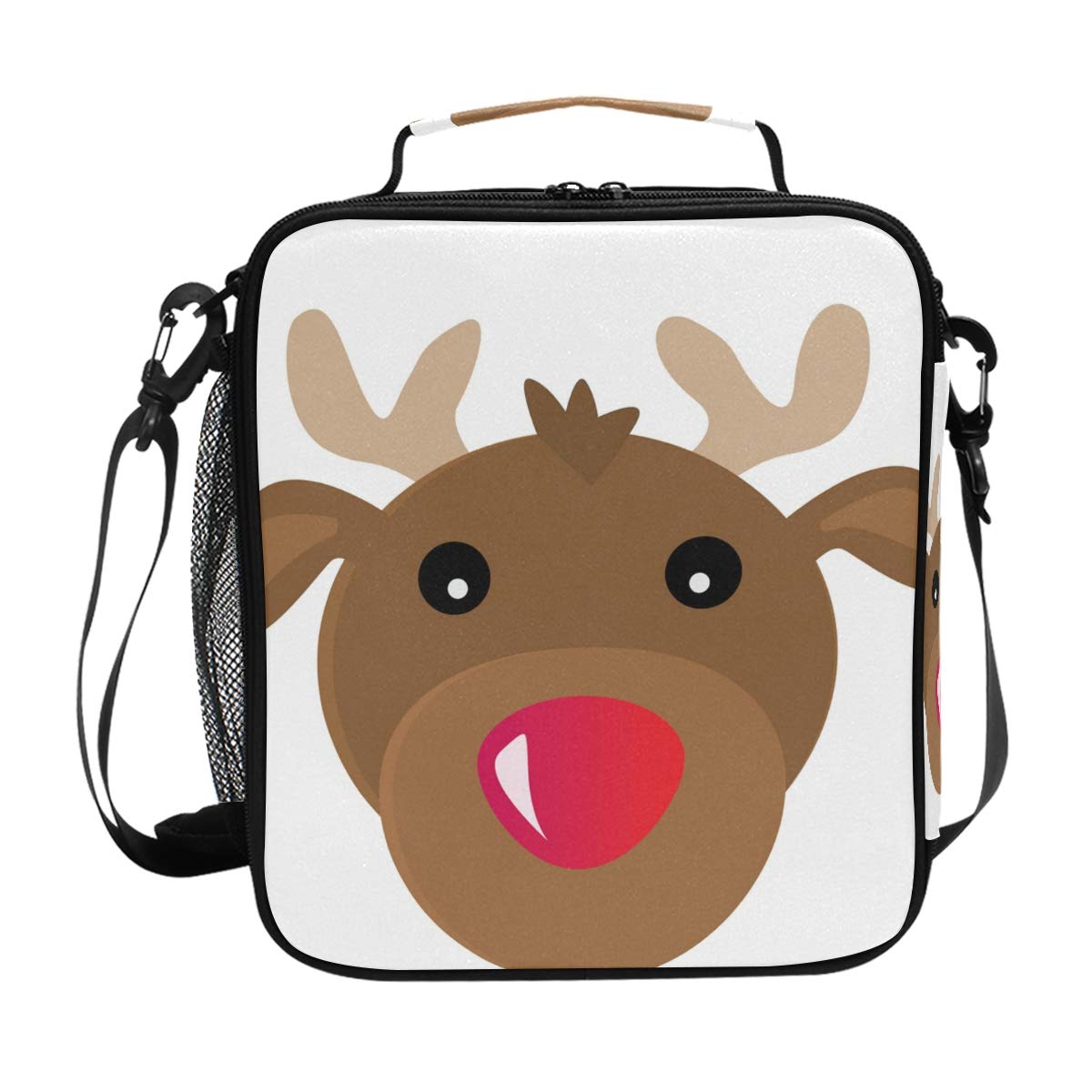 1200x1200 Cartoon Reindeer Drawing Lunch Bag With Zip Closure