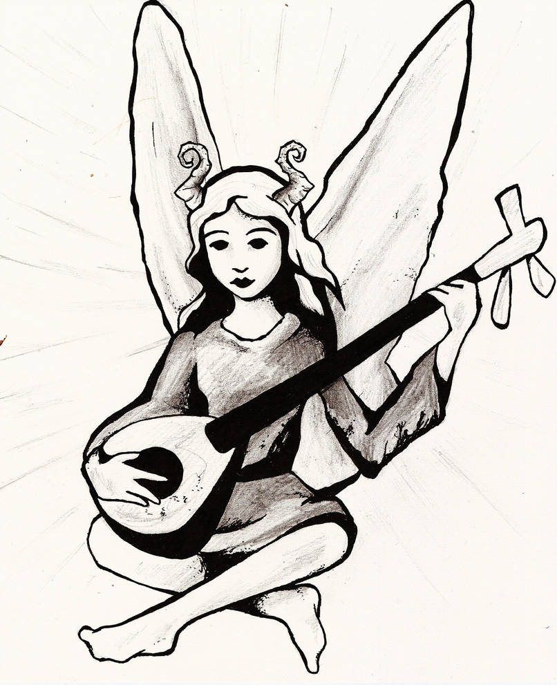 806x991 Fairy Playing The Lute
