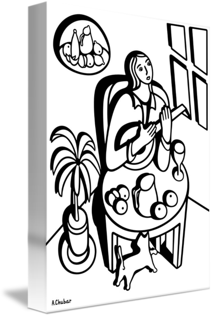 434x650 Girl With A Lute